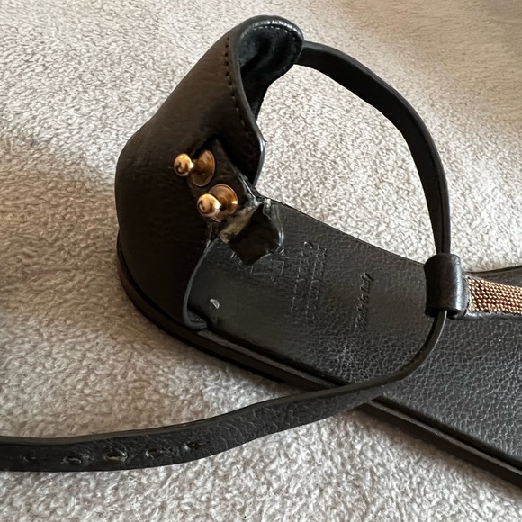 Brunello Cucinelli sandals, size 38, navy with rose gold color signature Monilli - Picture 7 of 7